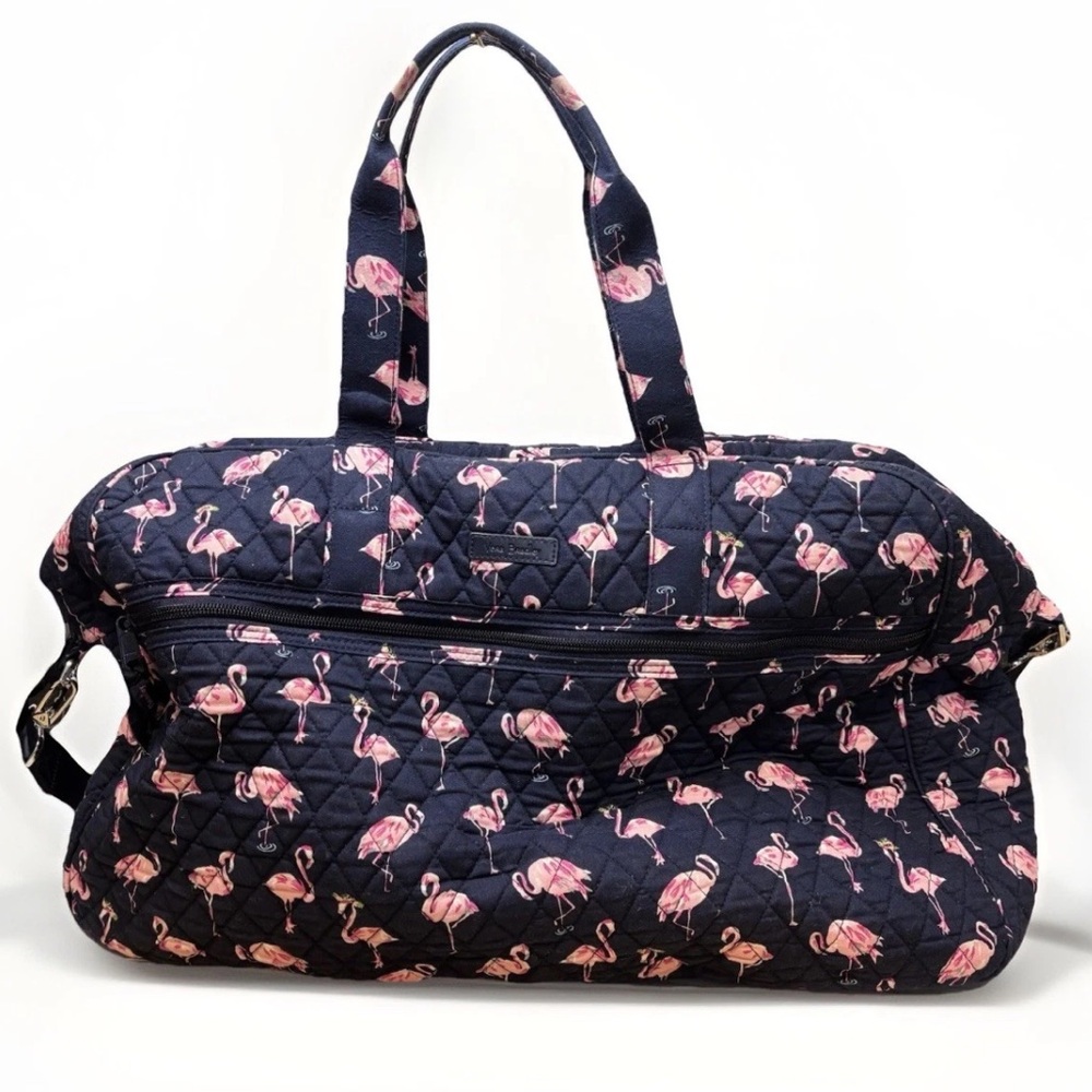 Vera Bradley Large Duffel Bag Pink Flamingo Fiesta Used - Mint Condition #5741